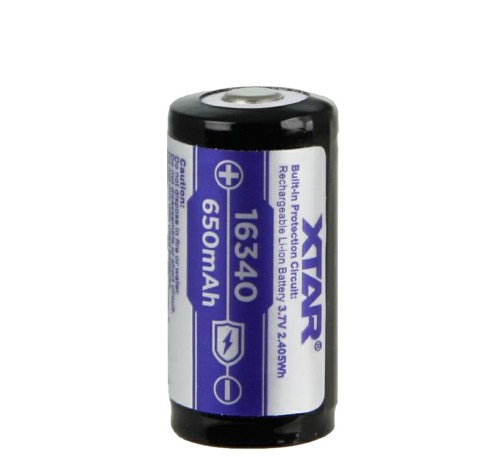 Akumulator Li-Ion 16340 RCR 3,7V XTAR (650 mAh)