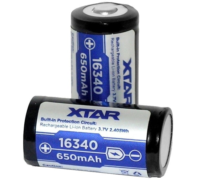 Akumulator Li-Ion 16340 RCR 3,7V XTAR (650 mAh)