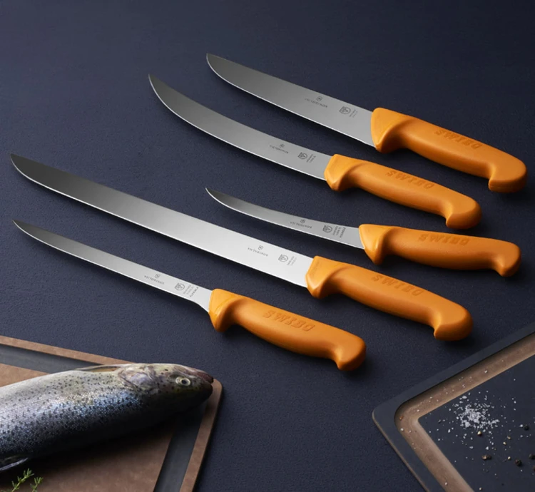 Nóż do filetowania ryb Victorinox SWIBO (16cm) elastyczny, ostrze ząbkowane 5.8448.16