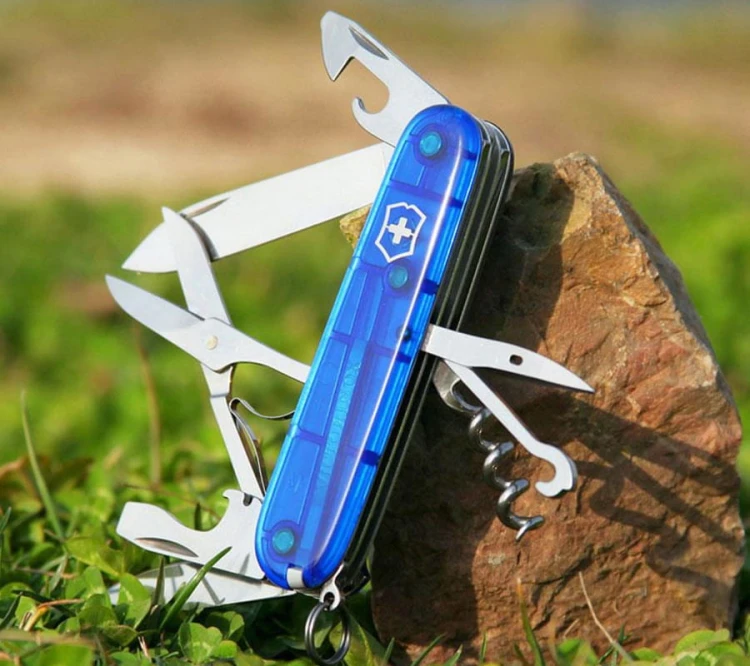Scyzoryk Victorinox Climber 1.3703.T2 (91mm) - Niebieski przezroczysty