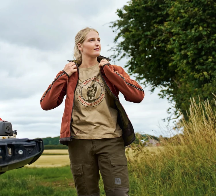 Bluza dwustronna damska Härkila Kamko Women - Dark Olive/Arabian Spice