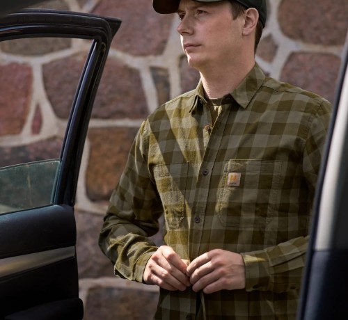 Koszula Härkila Scandinavian L/S - Dark Olive Check