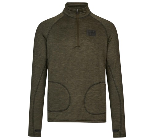 Koszulka Seeland Peak Half Zip LS - Pine Green Melange (1).jpg