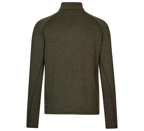 Koszulka Seeland Peak Half Zip LS - Pine Green Melange (2).jpg