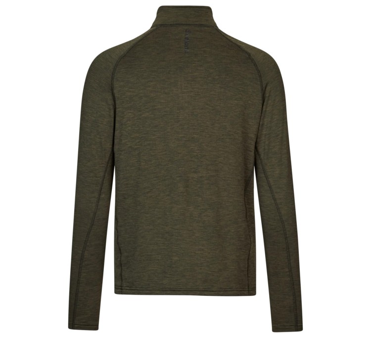 Koszulka Seeland Peak Half Zip LS - Pine Green Melange (2).jpg