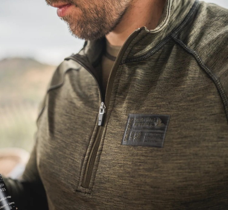 Koszulka Seeland Peak Half Zip LS - Pine Green Melange (4).jpg
