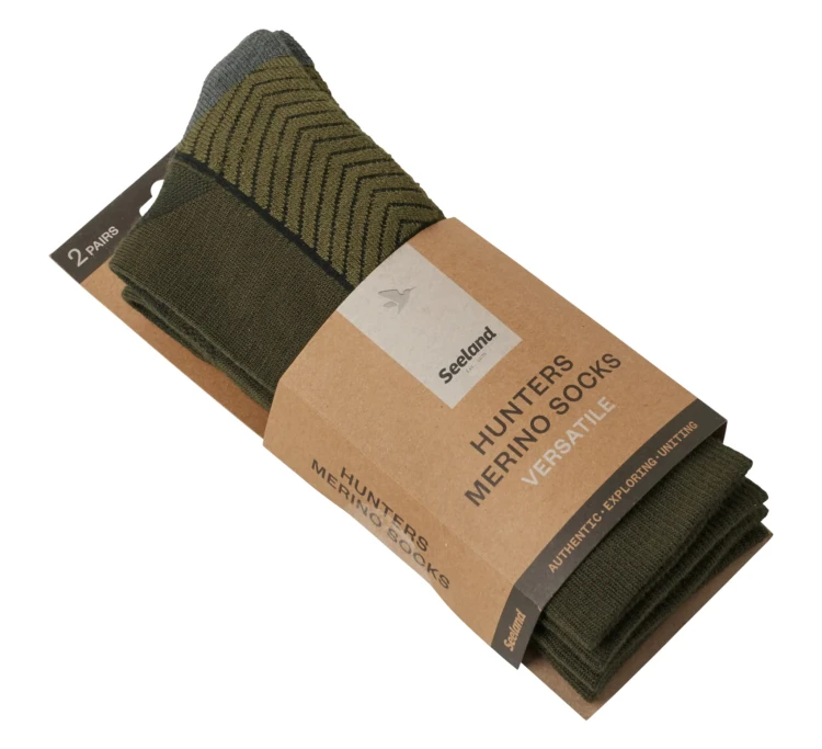 Skarpety Seeland Field Merino (2-pack) - Pine Green/Military Olive