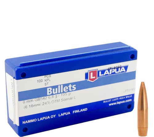 Pociski Lapua 6mm (.243) OTM SCENAR-L 6,8g/105gr (100) (4PL6050)