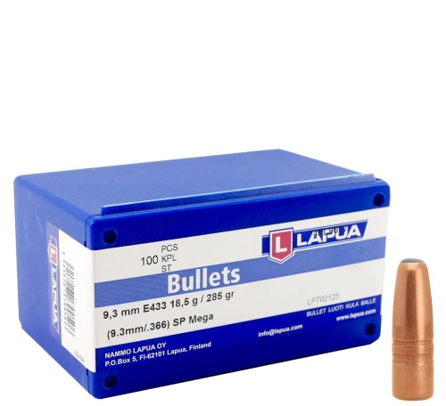 Pociski Lapua 9,3mm (.366) MEGA SP 18,5g/285gr (100) (#4PL9017)