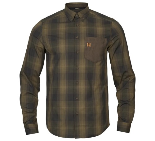 Koszula Härkila Akkan L/S - Willow Green/Shadow Brown