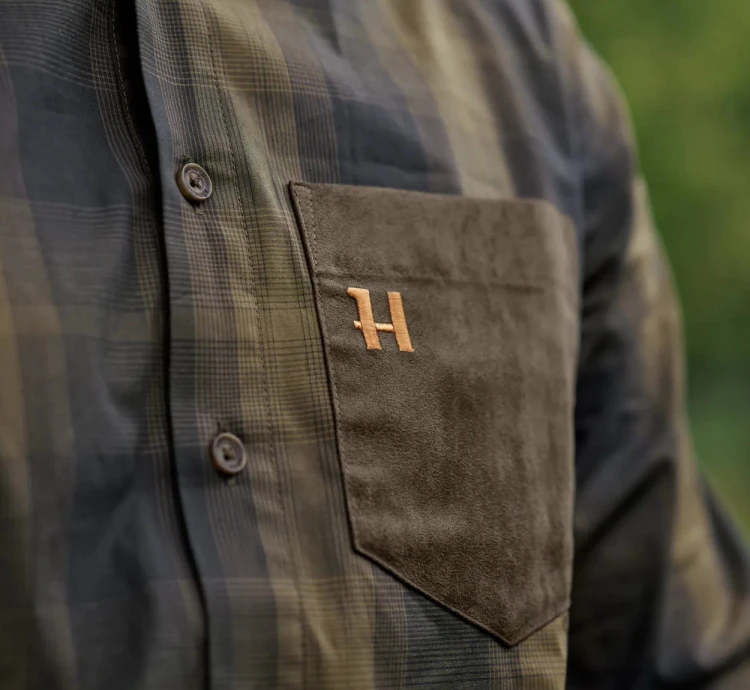 Koszula Härkila Akkan L/S - Willow Green/Shadow Brown