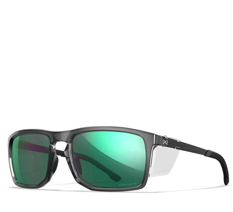 Okulary Wiley X AXE - Captivate Polarized Green Mirror/Gloss Crystal Grey (AC6AXE07)