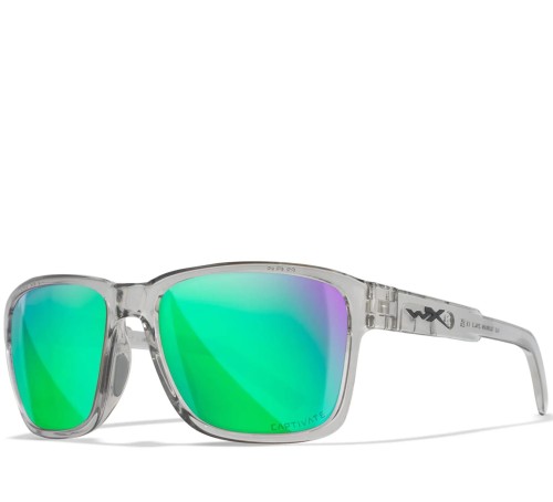 Okulary Wiley X TREK - Captivate Polarized Green Mirror/Gloss Crystal Light Grey (AC6TRK07)