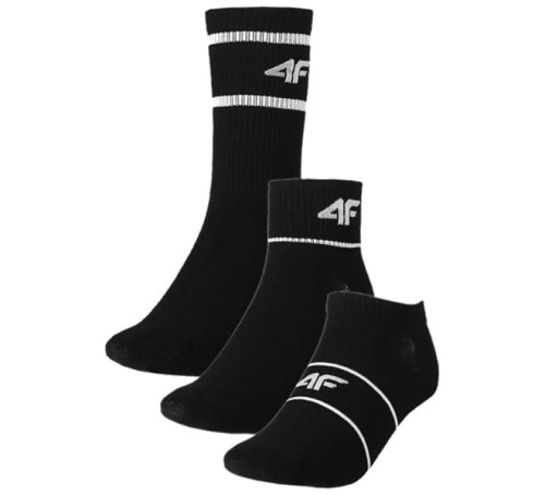 Skarpety casual 4F (3-pack) - Czarny - 4FWMM00USOCU449-20S