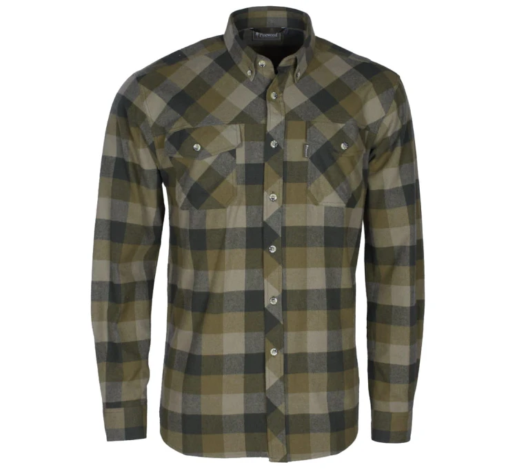 Koszula Pinewood Lumbo 9525 - Olive/Suede Brown