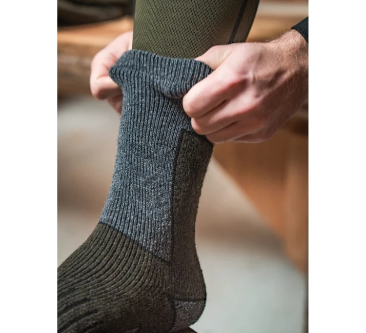 Skarpety Seeland Field Thermo (2-pack) - Pine Green Melange/Grey Melange