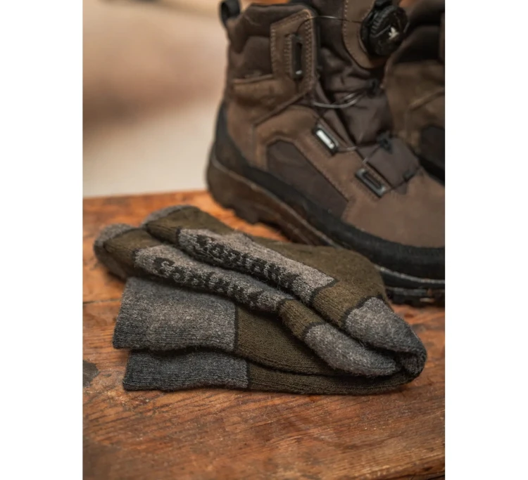 Skarpety Seeland Field Thermo (2-pack) - Pine Green Melange/Grey Melange