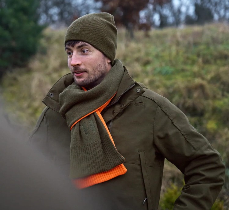 Szalik dwustronny Härkila Reversible Scarf - Willow Green;Orange (3).jpg
