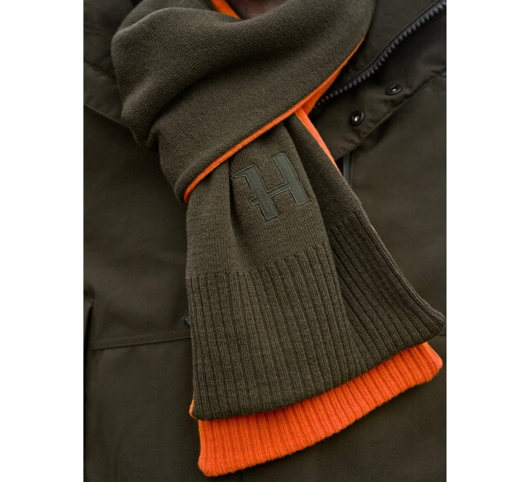 Szalik dwustronny Härkila Reversible Scarf - Willow Green;Orange (5).jpg