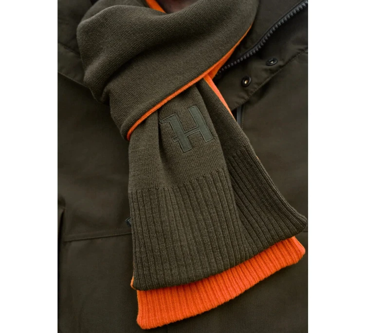 Szalik dwustronny Härkila Reversible Scarf - Willow Green/Orange