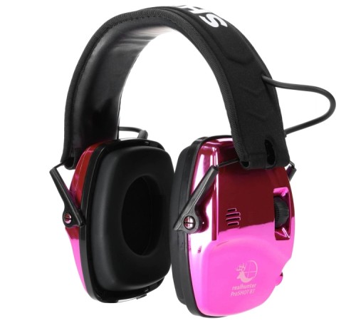Ochronniki słuchu aktywne RealHunter ProSHOT BT - Devil Pink