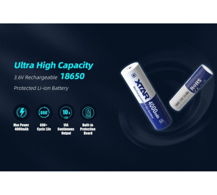 Akumulator Li-Ion 18650 3,7V XTAR (4000 mAh)