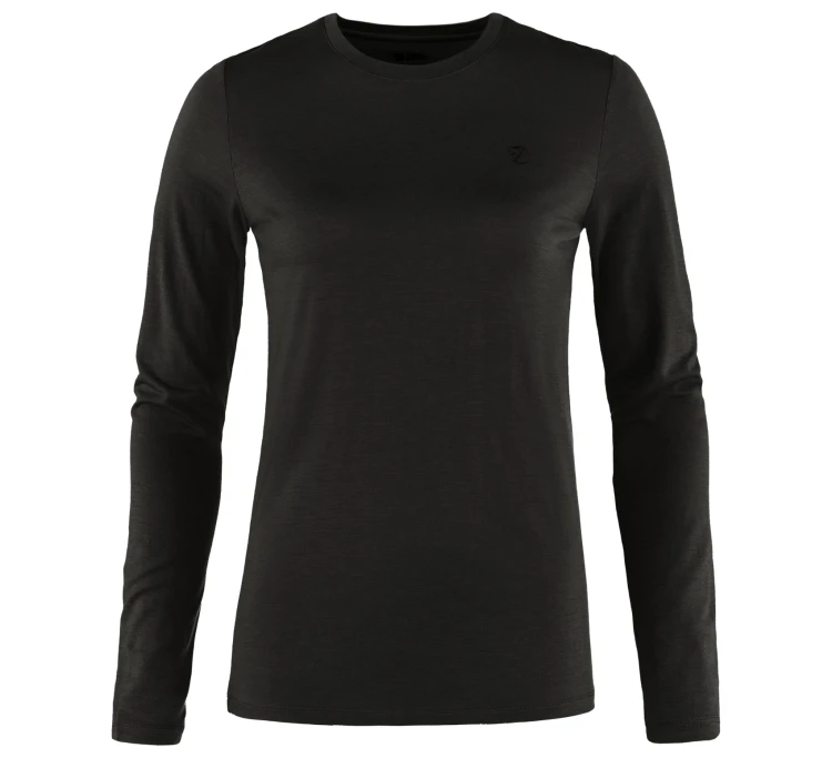 Koszulka damska Fjällräven Abisko Wool L/S 84102 - Black (550)