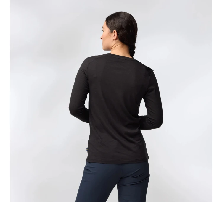 Koszulka damska Fjällräven Abisko Wool L/S 84102 - Black (550)