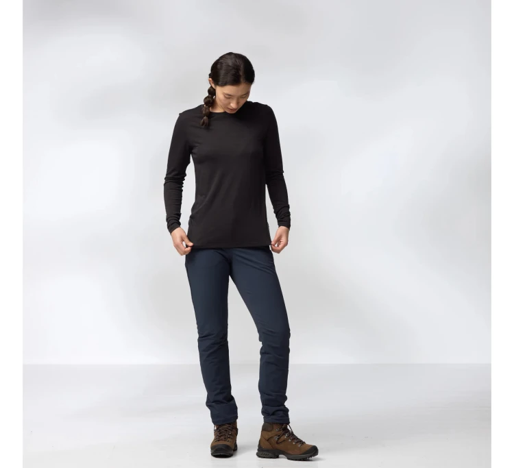 Koszulka damska Fjällräven Abisko Wool L/S 84102 - Black (550)