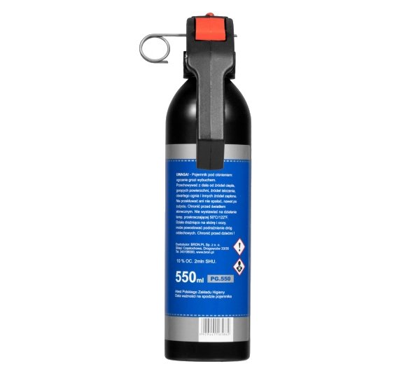 Gaz pieprzowy gaśnica Police Perfect Guard 2mln SHU, 10% OC - żel stożek - 550 ml