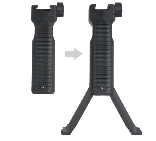 Chwyt przedni z dwójnogiem Strike Industries - Picatinny - Czarny - (SI-AR-BIPOD)