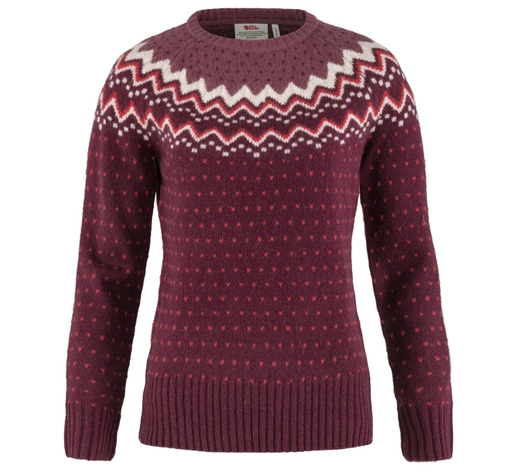 Sweter damski Fjällräven Övik Knit 89941 - Dark Garnet (356)