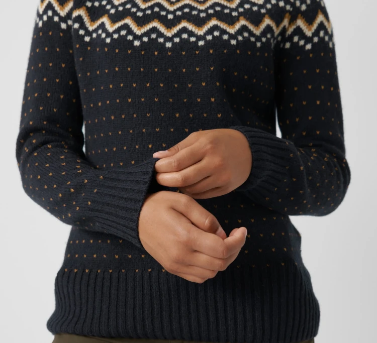 Sweter damski Fjällräven Övik Knit 89941 - Dark Garnet (356)
