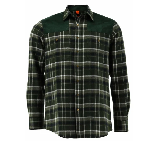 Koszula flanelowa z patkami Tom Collins 410000-4220 - Oliwkowy