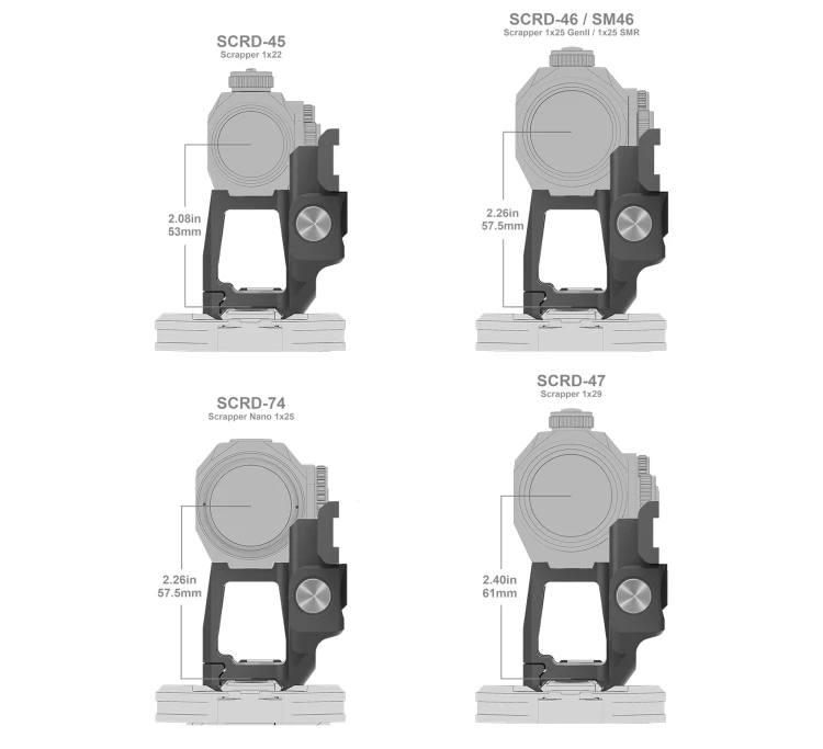 Montaż wysoki 1-częściowy do kolimatora/powiększalnika Vector Optics - 21mm Picatinny - (XASR-RM02)