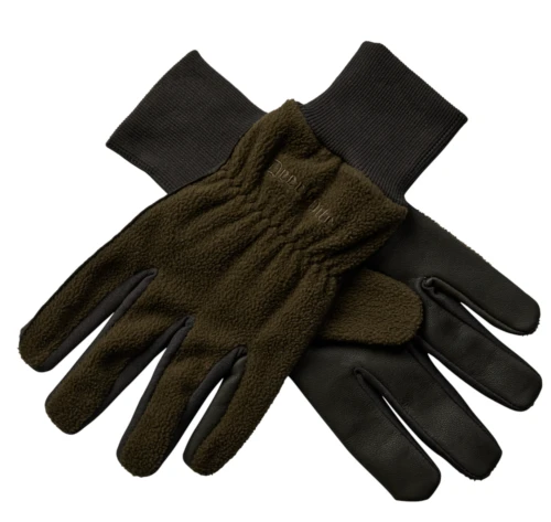 Rękawice Deerhunter Fleece Gloves w/ Leather 8761 - Art Green