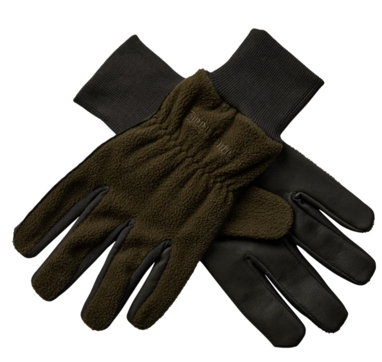 Rękawice Deerhunter Fleece Gloves w/ Leather 8761 - Art Green