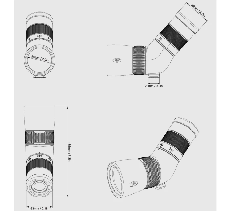 Luneta obserwacyjna Vector Optics Paragon 8-24x50 ED Ultra Short - SCSS-10