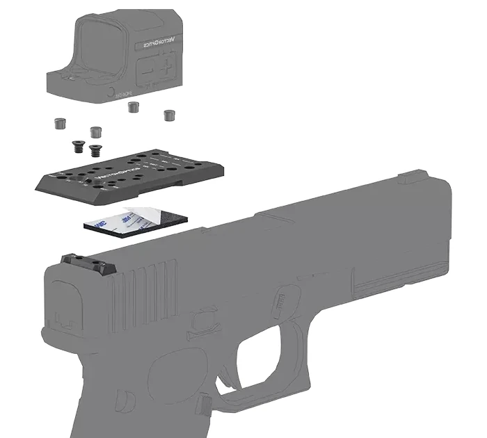 Uniwersalna płytka montażowa 4w1 pod kolimator do pistoletu GLOCK - SCFRM-GK11