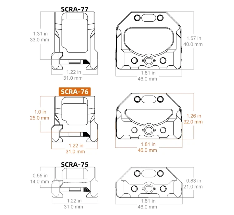 Montaż modułowy Vector Optics VAS - Średni - 21mm Picatinny - SCRA-76