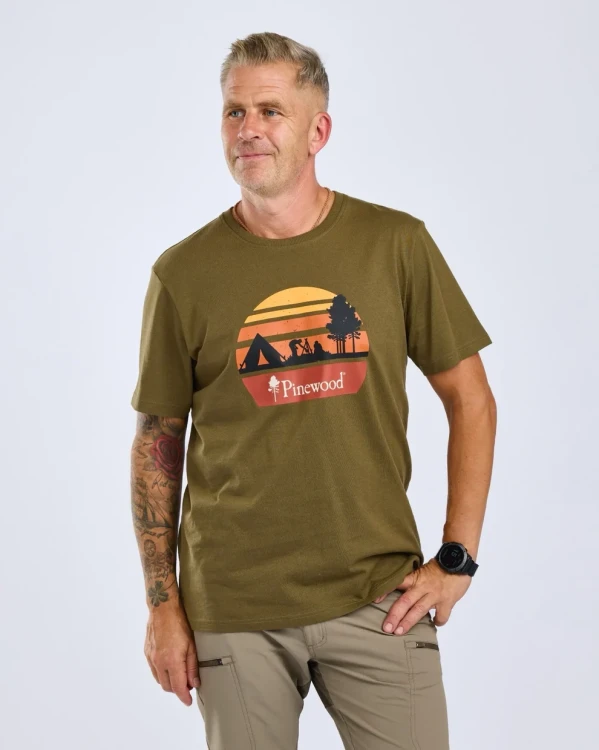 Koszulka Pinewood Finnveden Recycled Outdoor 5449 - Olive Mel Campsite