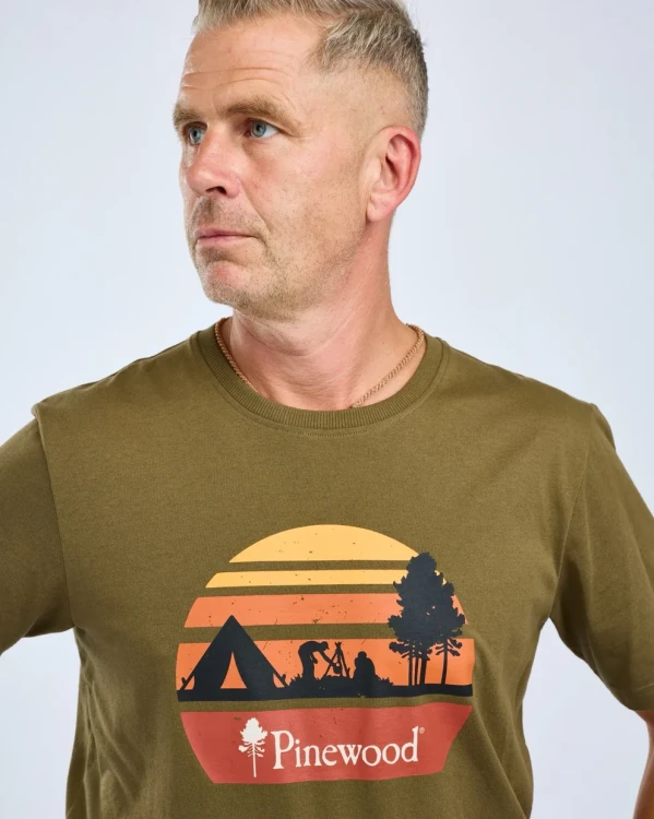 Koszulka Pinewood Finnveden Recycled Outdoor 5449 - Olive Mel Campsite