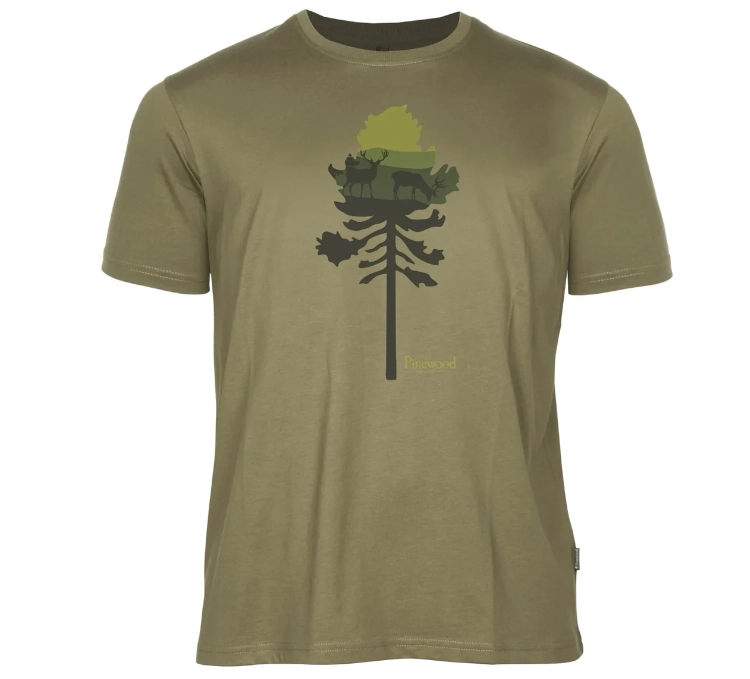Koszulka Pinewood Finnveden Recycled Outdoor 5449 - Olive Mel Pine Tree