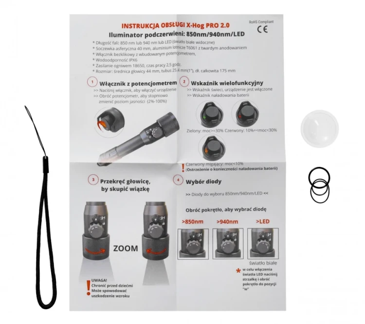 Iluminator laserowy X-hog Pro v2 LED 940/850 nm
