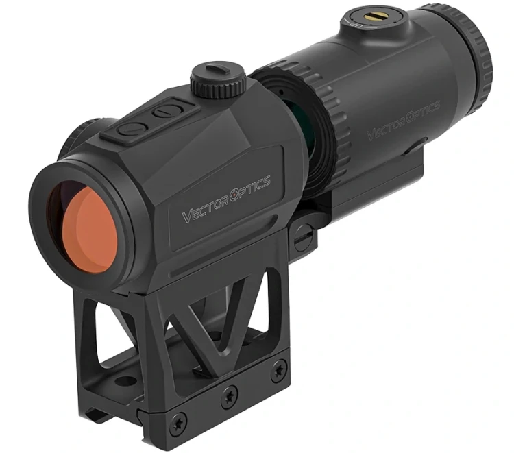 Zestaw Vector Optics - Kolimator Scrapper 1x25 MRT + Powiększalnik Paragon 3x + Montaż Picatinny - SCRMMK-01