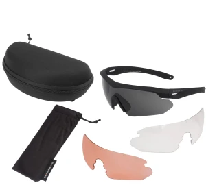 Okulary balistyczne Swiss Eye Nighthawk Pro z zestawem wizjerów - Czarny - 40294