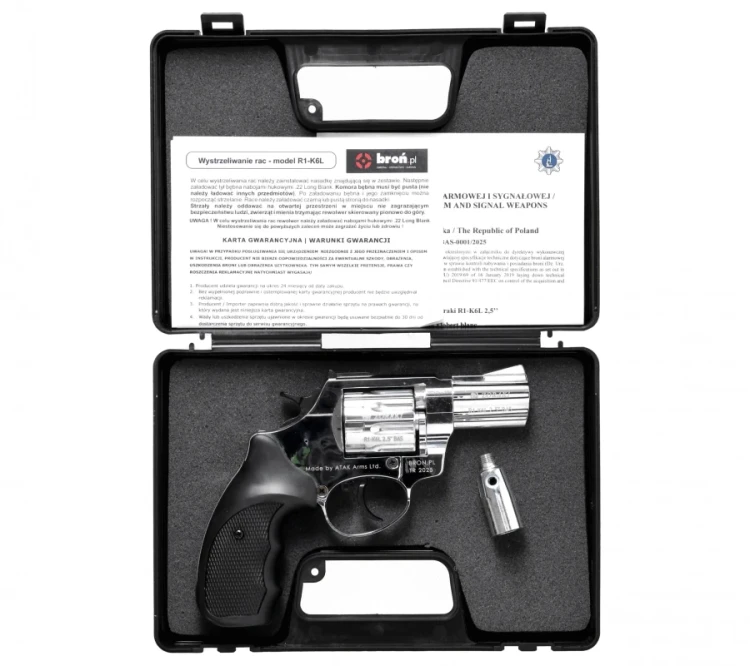 Rewolwer hukowy BAS Zoraki R1-K6L 2,5" Chrome kal.6mm Long