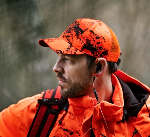 Czapka Härkila Wildboar Pro Blaze Camo Light - AXIS MSP®CE Orange/Shadow Brown