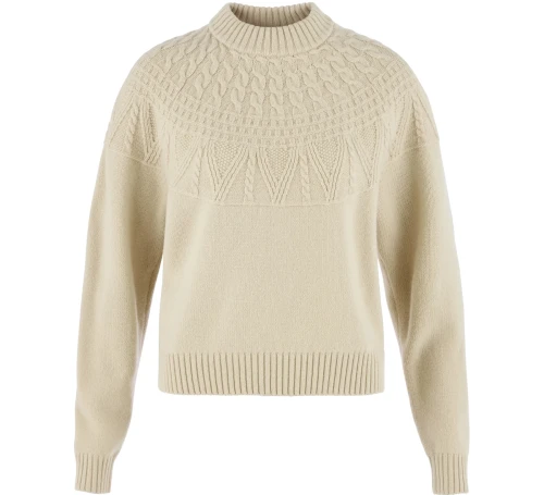 Sweter damski Fjallraven Övik Solid Jacquard Knit 14600300 - Light Beige (191)