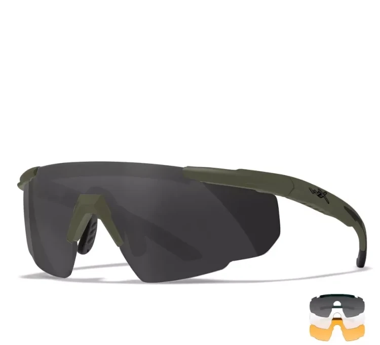 Okulary Wiley X SABER ADVANCED - Smoke/Clear/Rust OD Green Frame (308G)